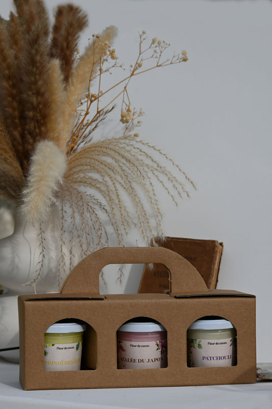 Trio bougies parfumées 100g