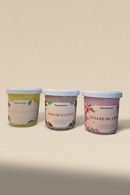 Trio bougies parfumées 100g