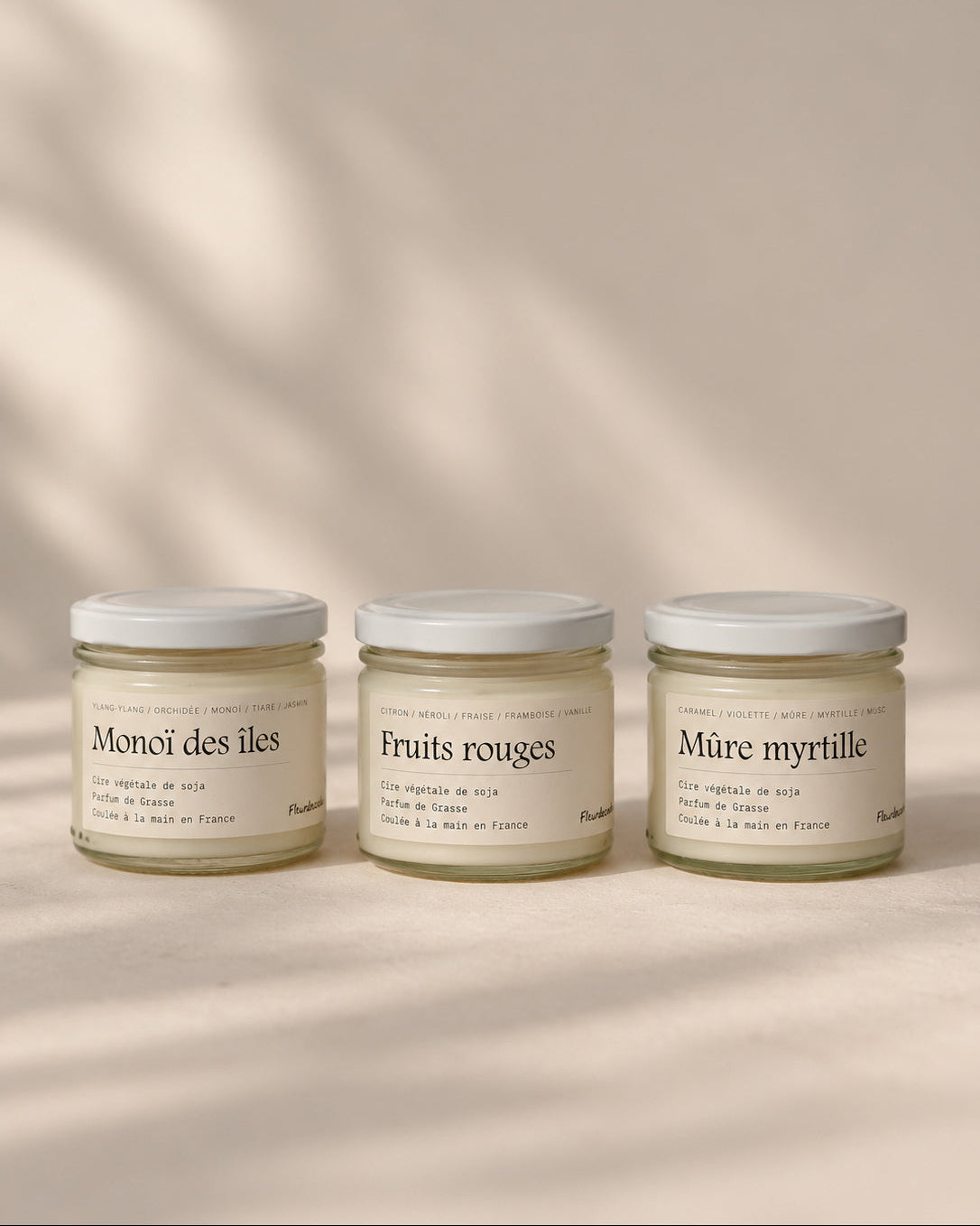 Trio bougies parfumées 100g