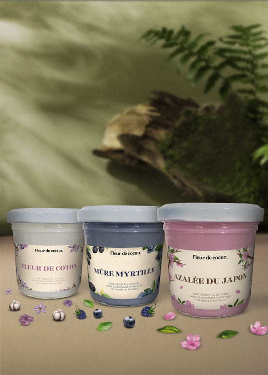 Trio bougies parfumées 100g